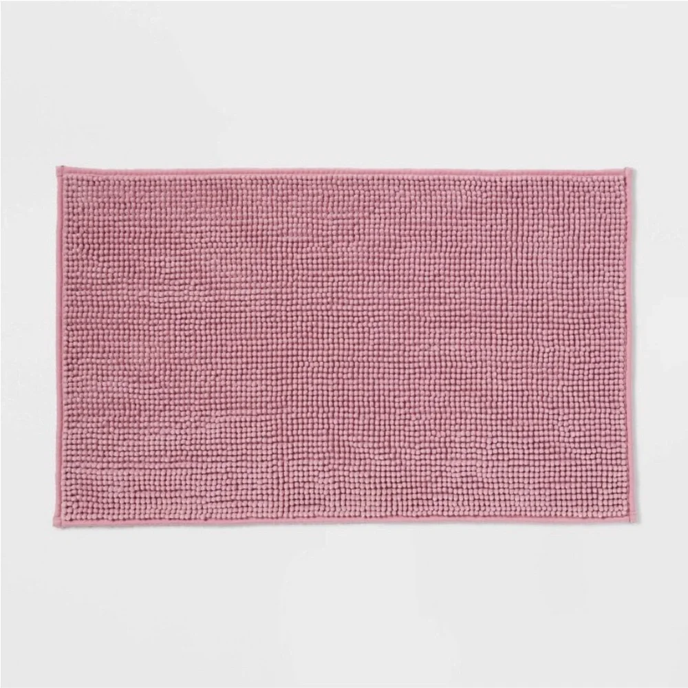 ROOM ESSENTIALS NWT everyday chenille bath rug -pink -20x32
